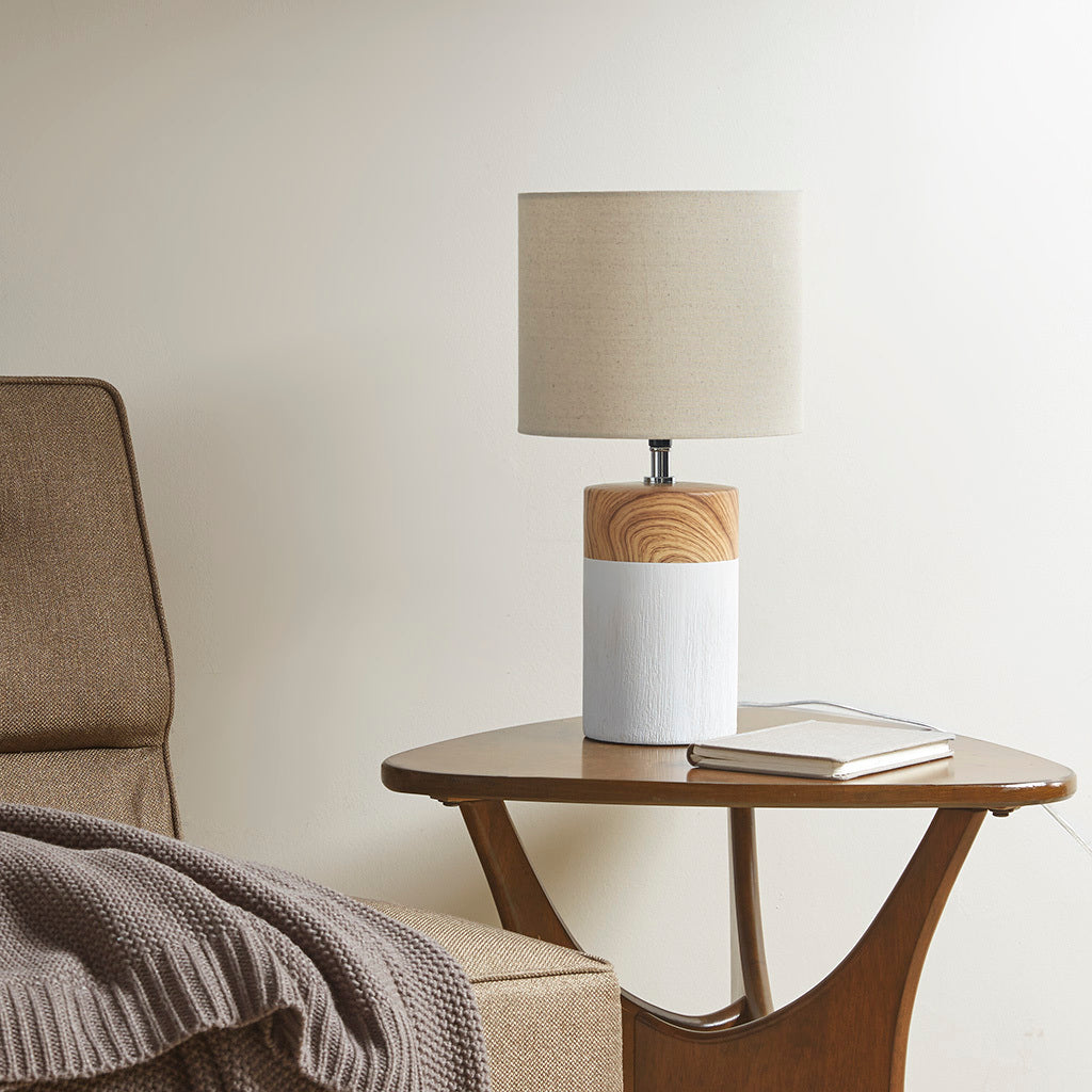 Nicolo Textured Ceramic Table Lamp - White