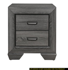 Gray Finish 1pc Nightstand of 2x Drawers Wooden Bedroom Furniture Contemporary Design Rustic Aesthetic