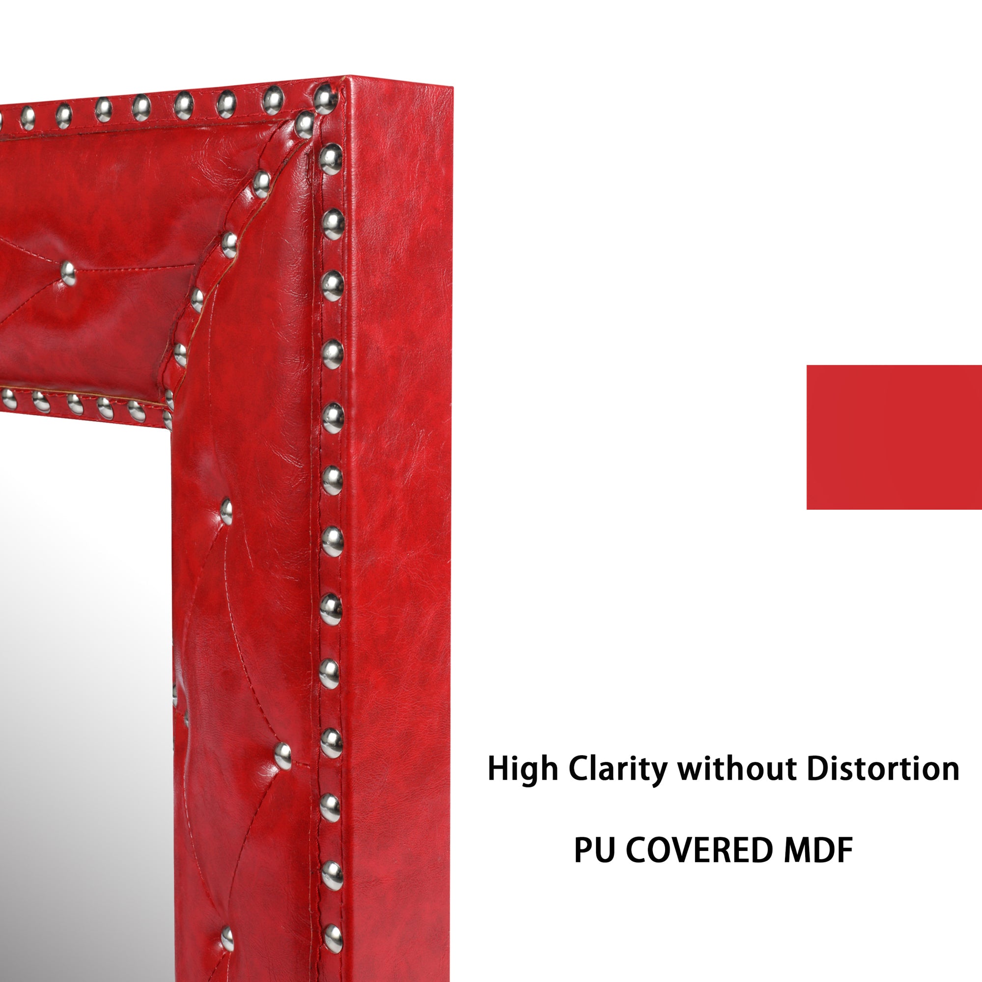 RED Rectangle Decorative Wall Mirror