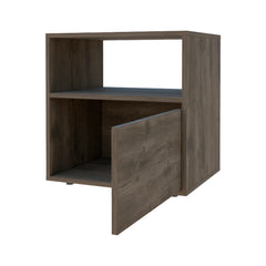 Modern 1-Shelf Nightstand Dark Brown