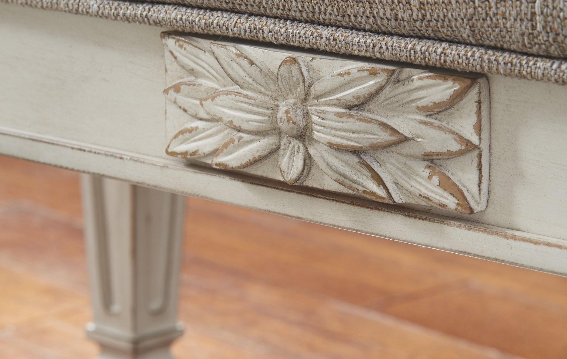 French Style Traditional Accent Bench - Antique White