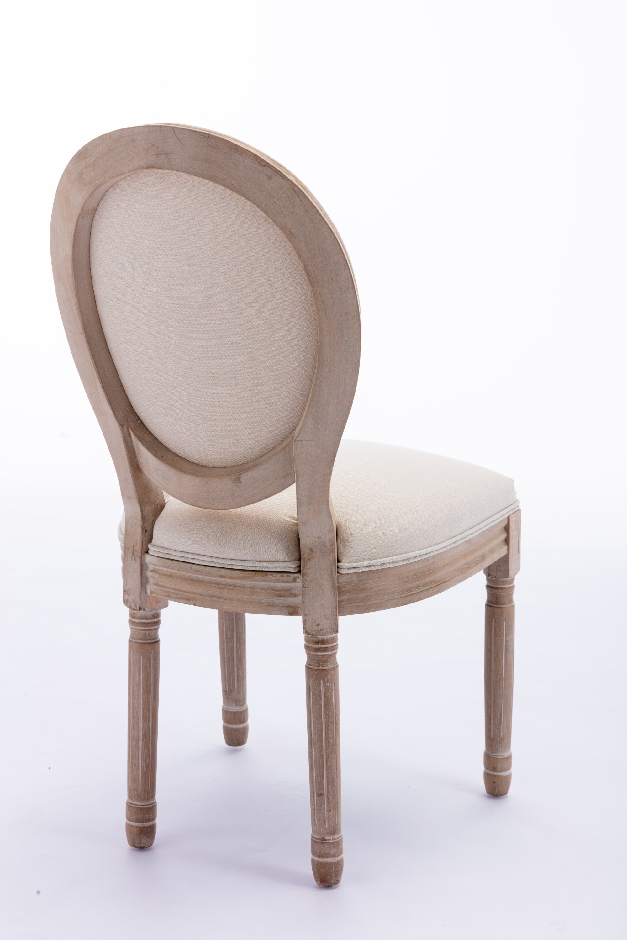 French Style Solid Wood Frame Antique Dining Chair (Set of 2) - Cream