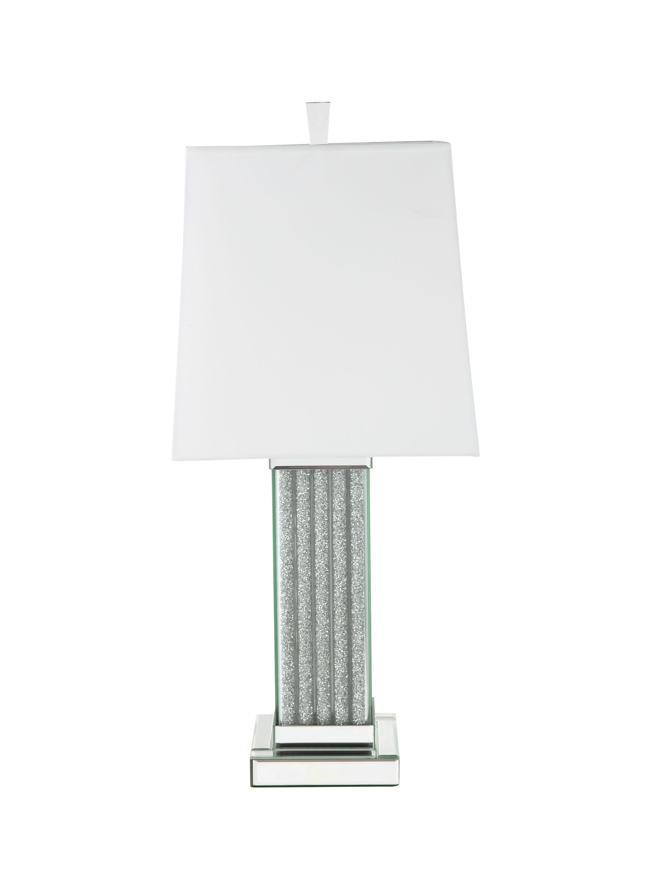 Silver Table Lamp - Mirrored & Faux Stones