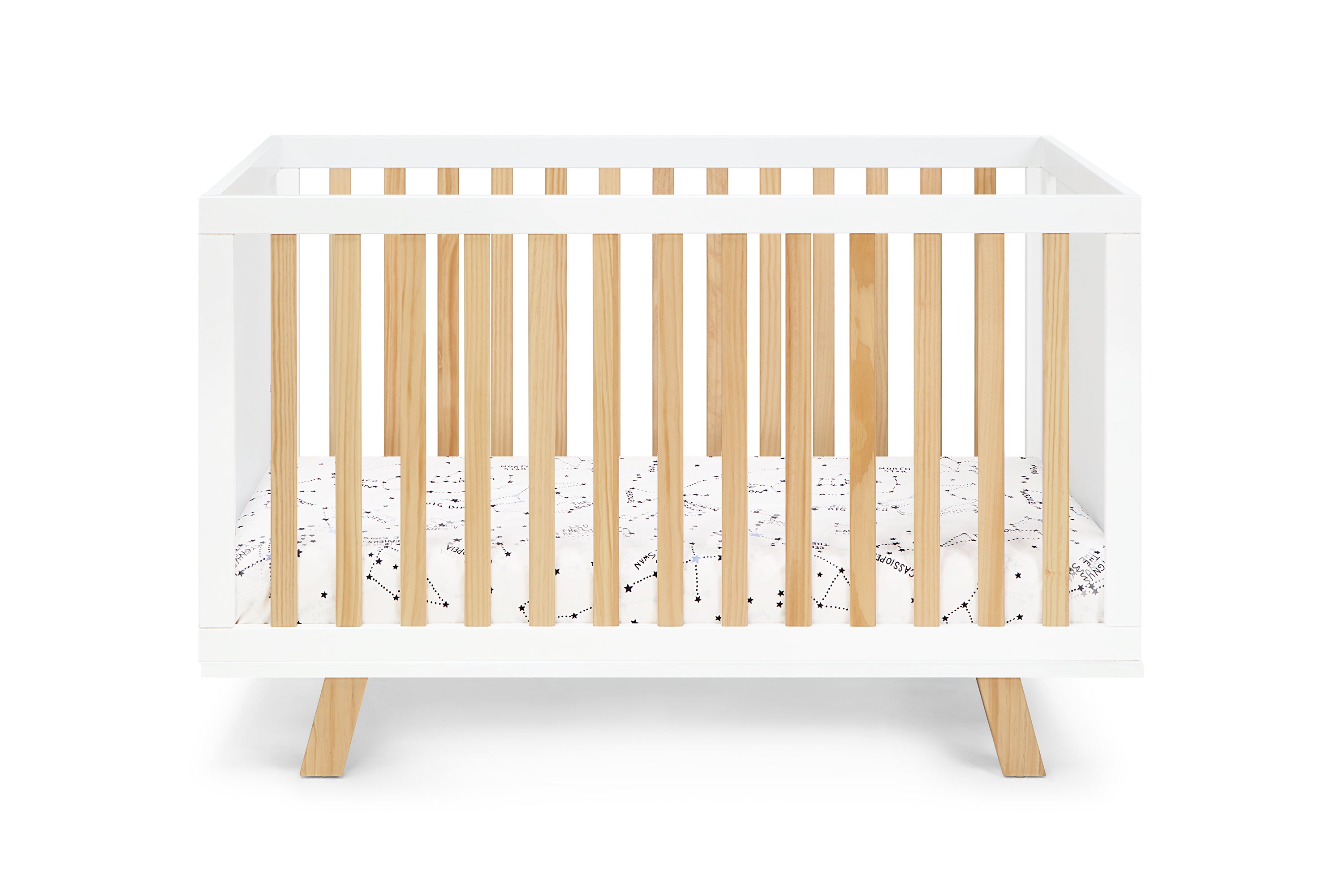 White/Natural 3-in-1 Convertible Island Crib