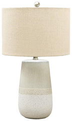 Beige White Ceramic Table Lamp