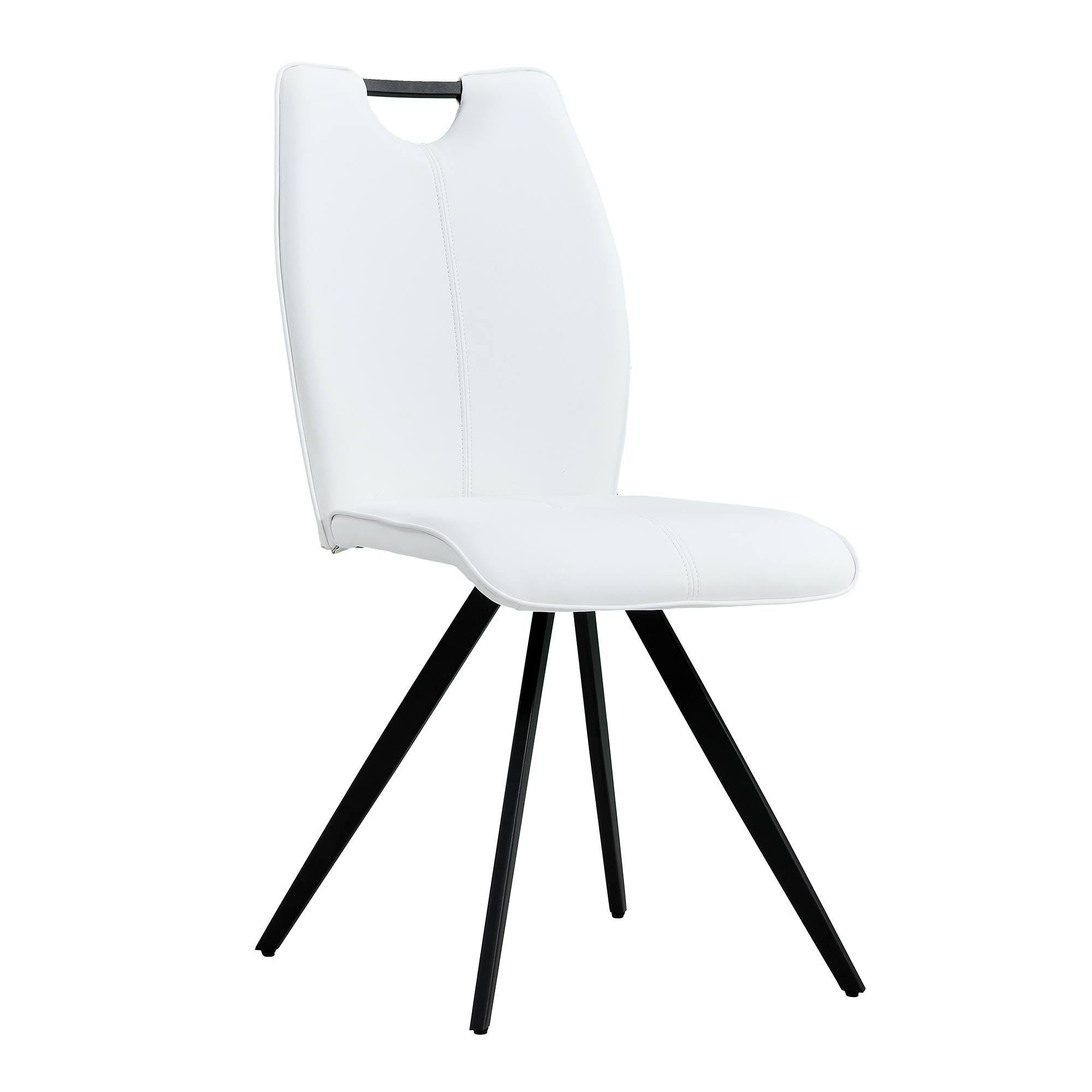 Modern Dining Chairs Armless Accent PU Leather (Set of 2) - White