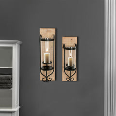 Wall Wood Candle Holder 