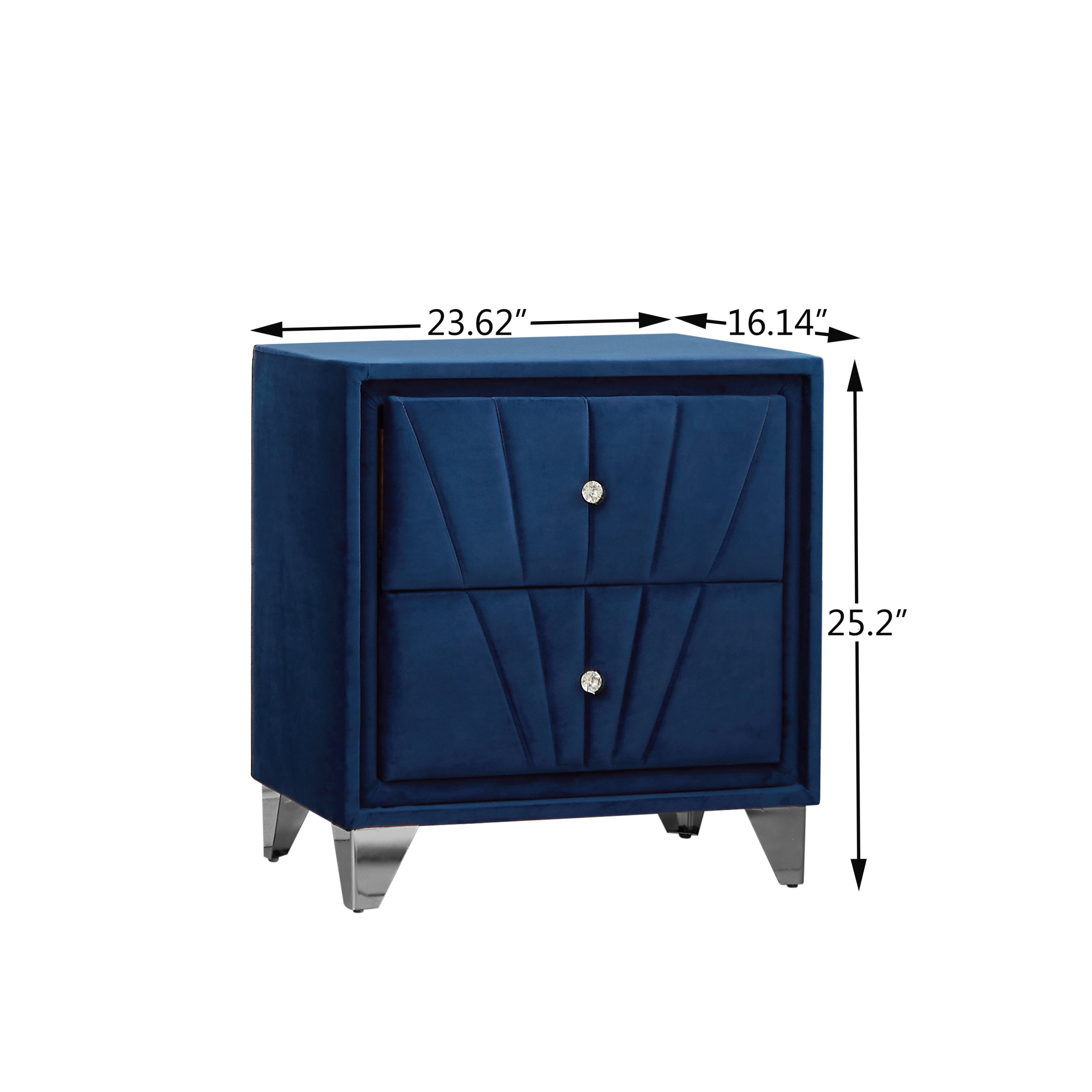 Queen bed with one(1) nightstand - Dark Navy Blue