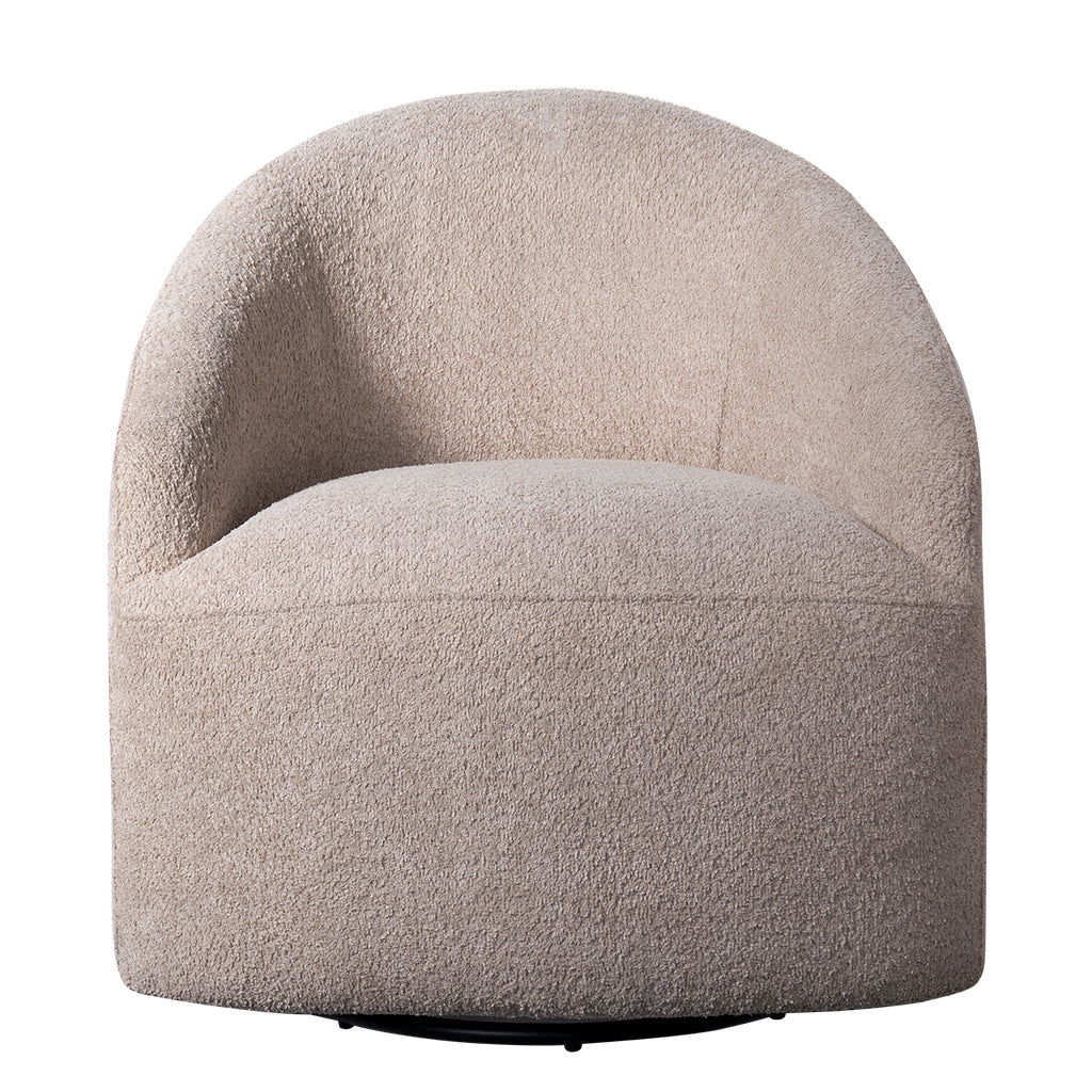 Bonn Upholstered 360 Degree Swivel Chair - Beige