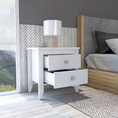 Windsor 2-Drawer Nightstand White