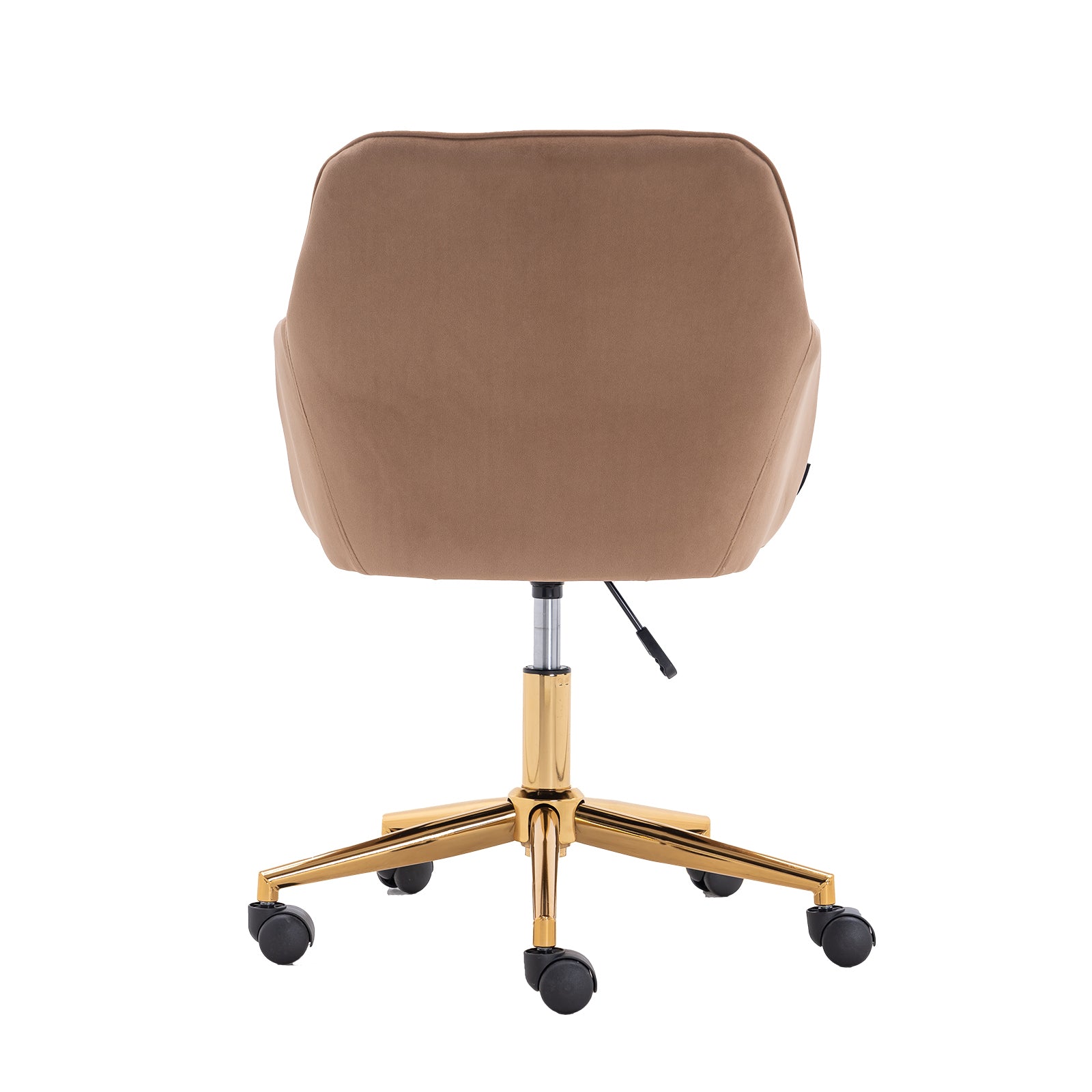 Modern Velvet Fabric Material Adjustable Height 360 revolving with Gold Metal Legs - Light Coffee