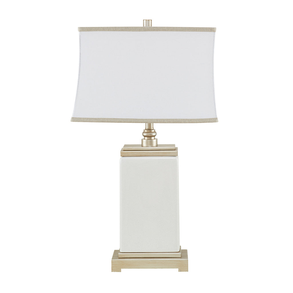 Colette Rectangular Ceramic Table Lamp - Ivory