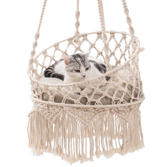 Boho Cat Hammock, Hanging Cat Bed Swing for Indoor Cats