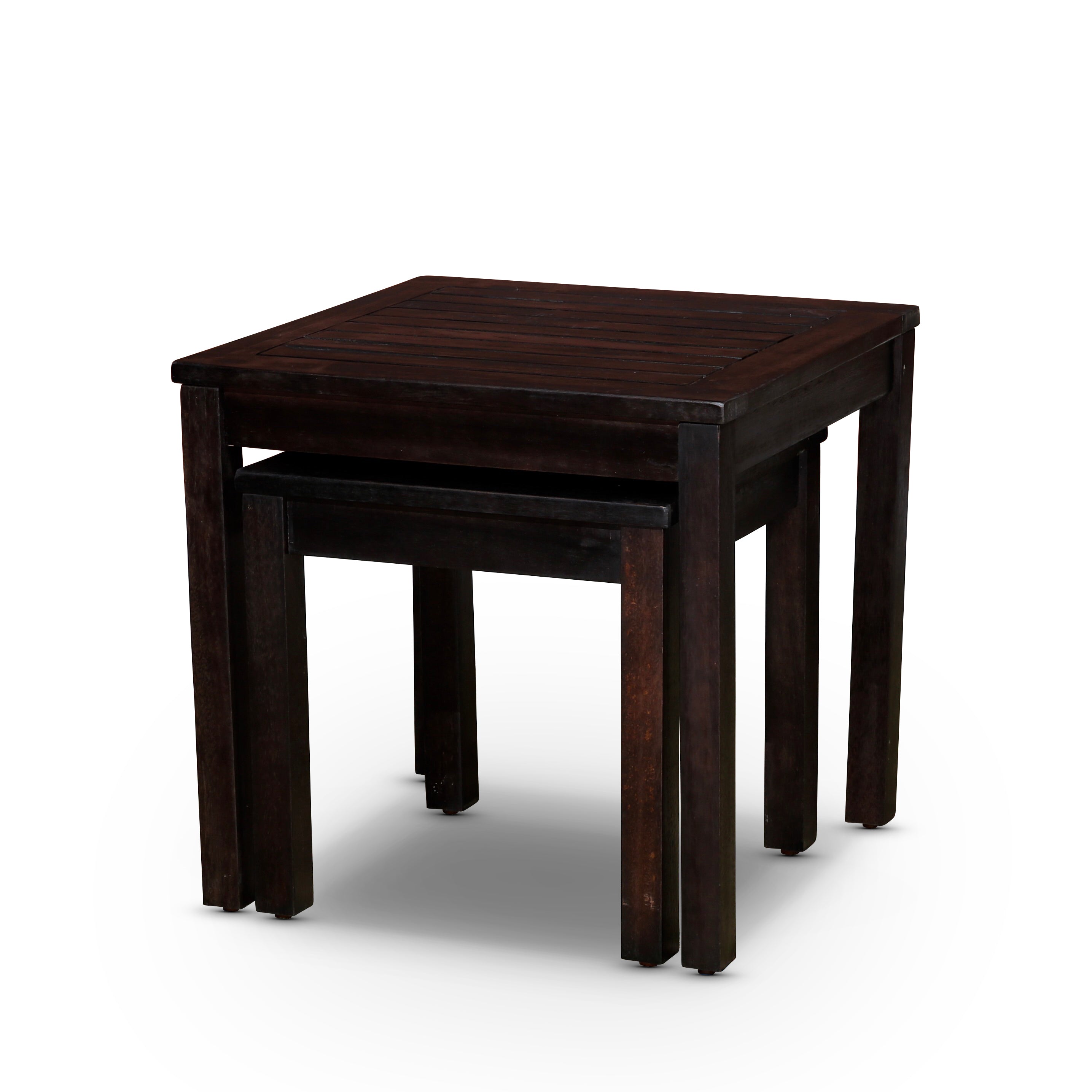 2-Piece Eucalyptus Nesting Table Set - Espresso