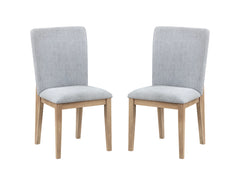 Grey Linen and Oak Finish Dining Chair (Set of 2)