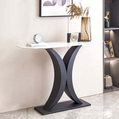 Modern Console Table Metal Frame with Adjustable foot pads for Entrance - Black