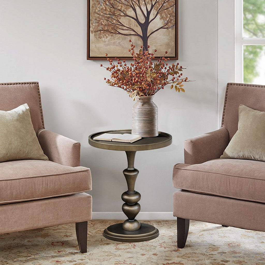 Del Mar Pedestal Accent Table - Bronze