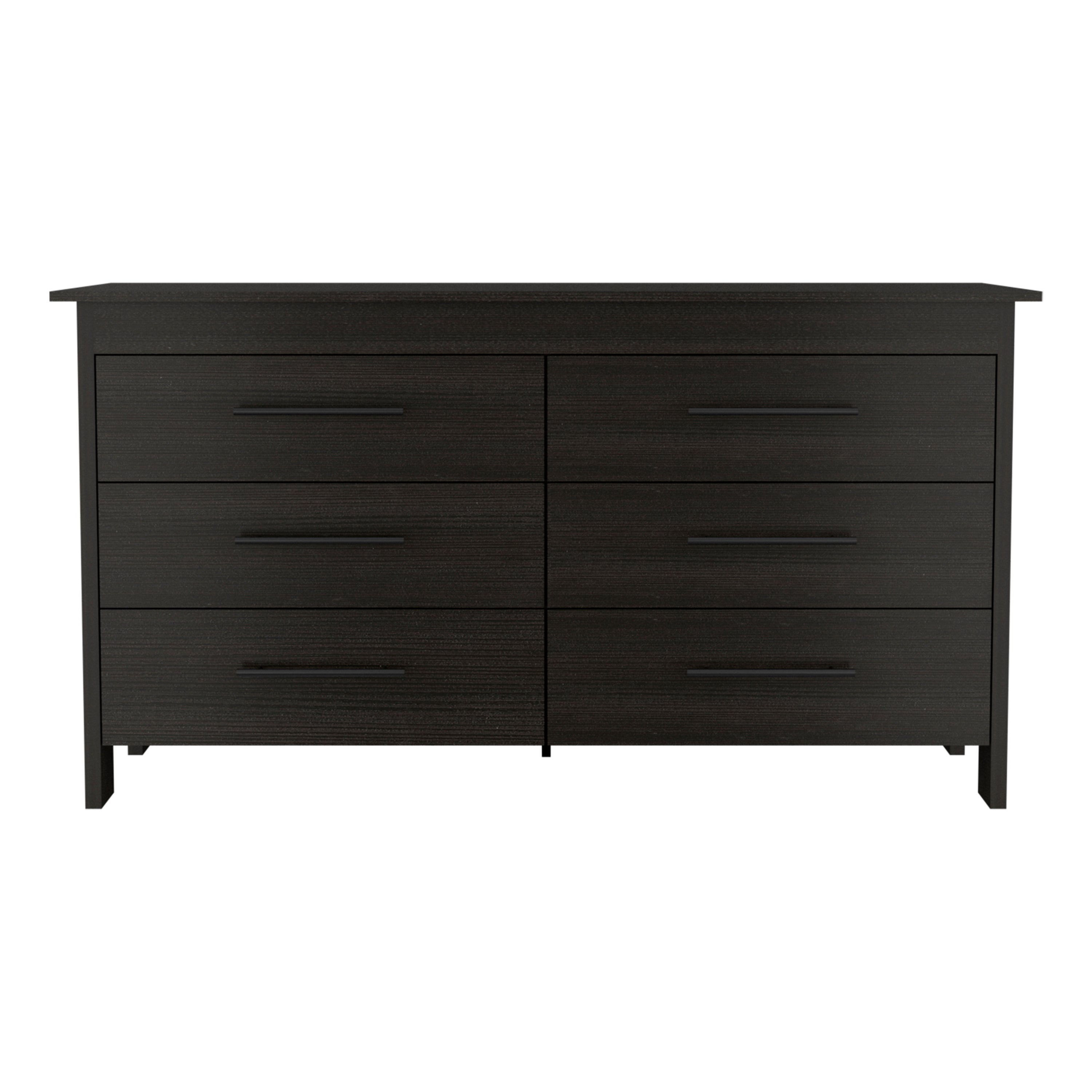 6 Drawer Double Dresser - Black