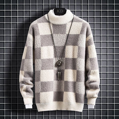 Men Round Neck Sweater Knitting Undercoat