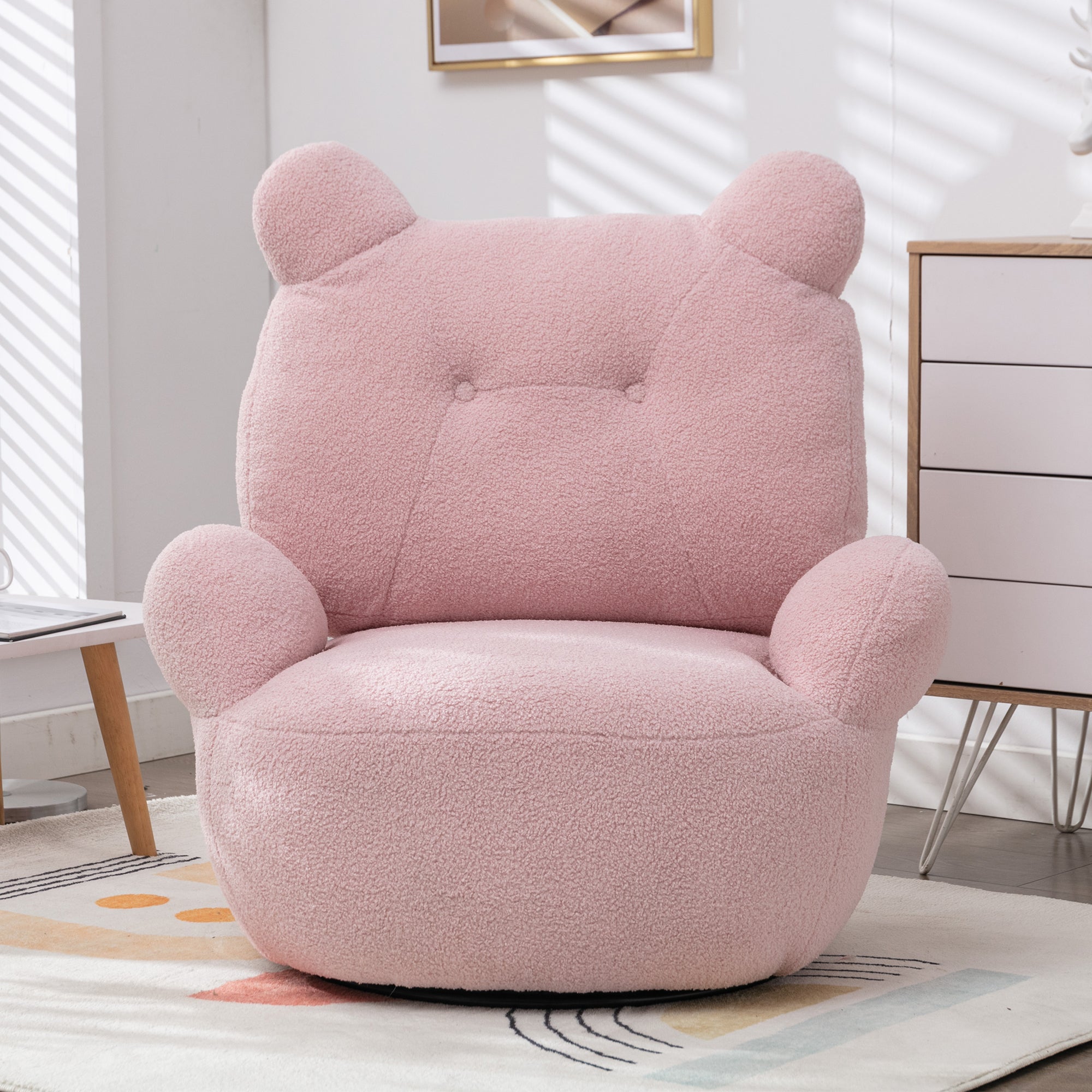 Teddy Short Plush Particle Velvet Armchair,