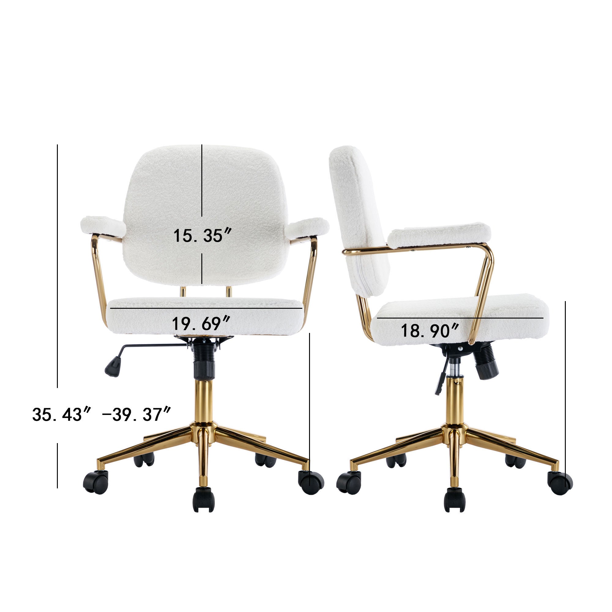 Teddy Velvet Office Desk Chair Bling Desk - White